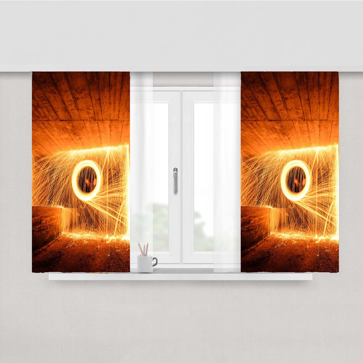 Steel Tunnel Peach Skin Window Curtains