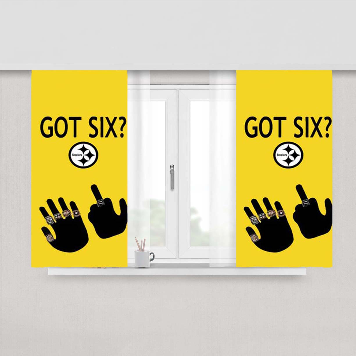 Steelers Got Six New Peach Skin Window Curtains