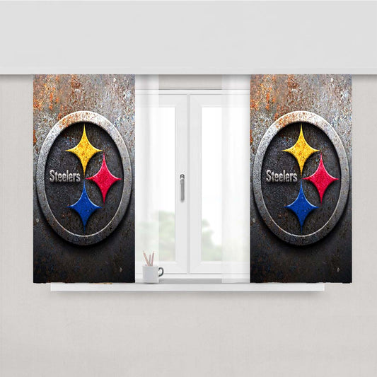 Steelers Logo Peach Skin Window Curtains
