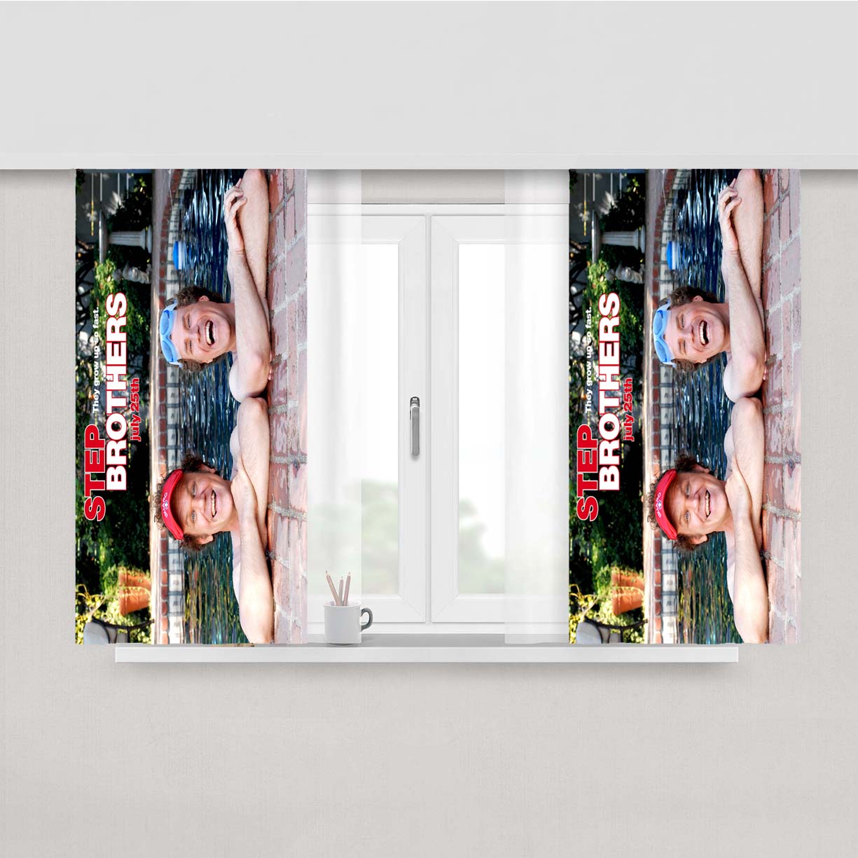 Step Brother Cover Movie Peach Skin Window Curtains