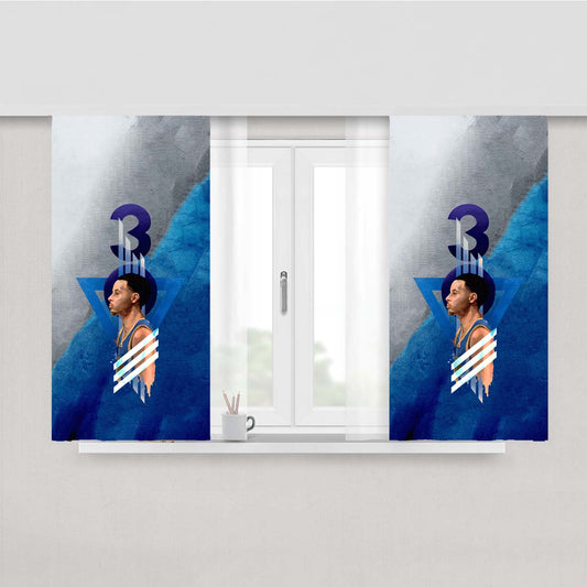 Steph Curry Warrior Peach Skin Window Curtains