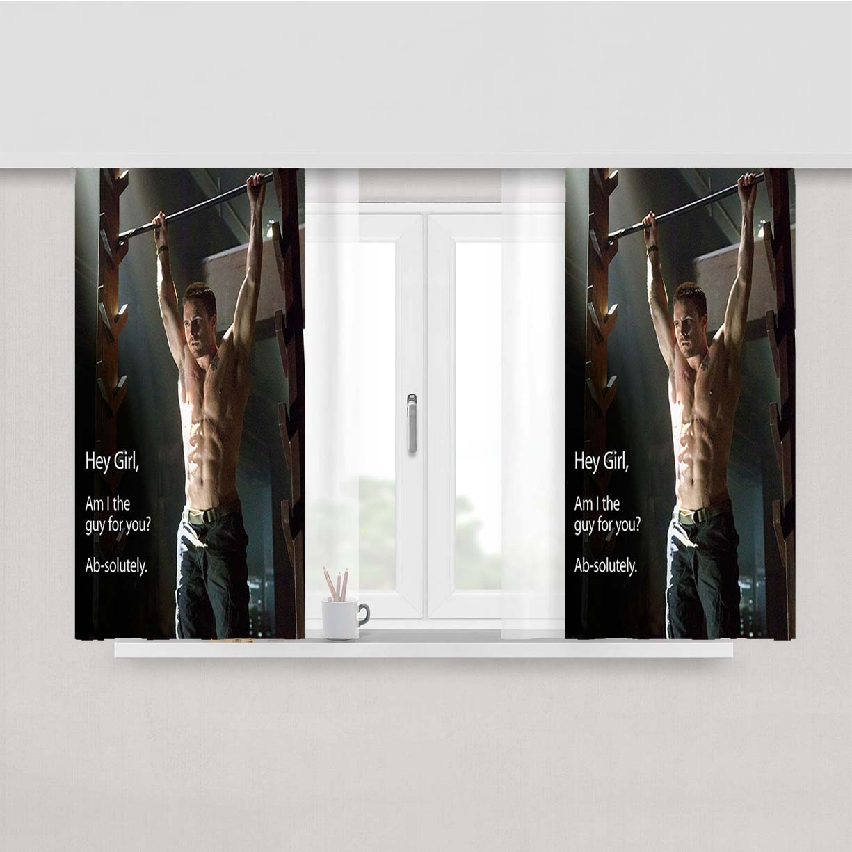 Stephen Amell Boddy Arrow Peach Skin Window Curtains