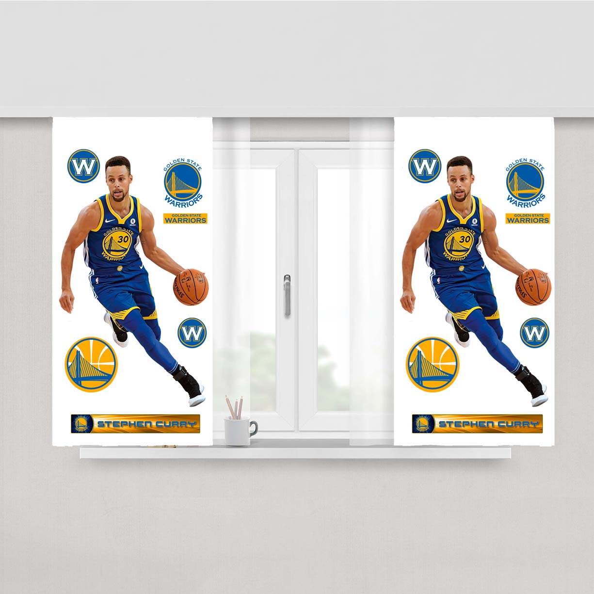 Stephen Curry Peach Skin Window Curtains