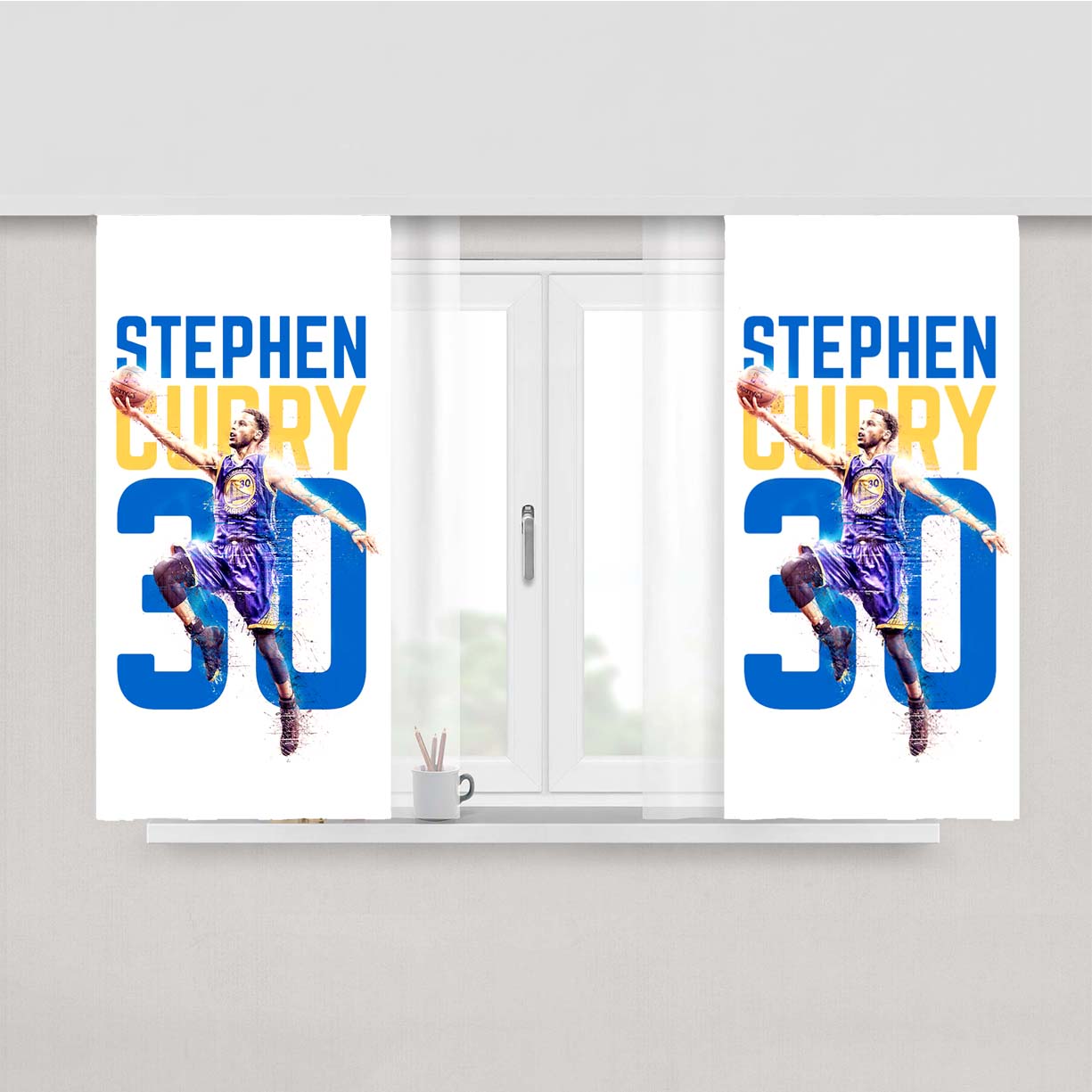 Stephen Curry 30 Peach Skin Window Curtains