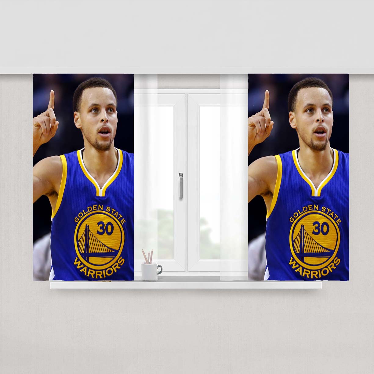 Stephen Curry Golden State Warriors Peach Skin Window Curtains