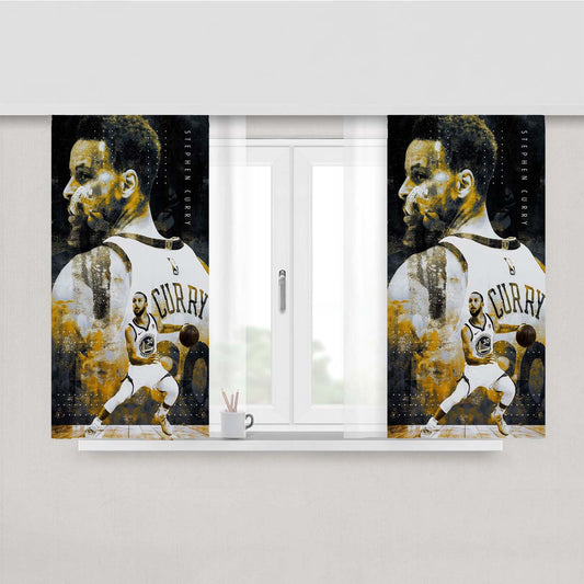 Stephen Curry Nba Peach Skin Window Curtains