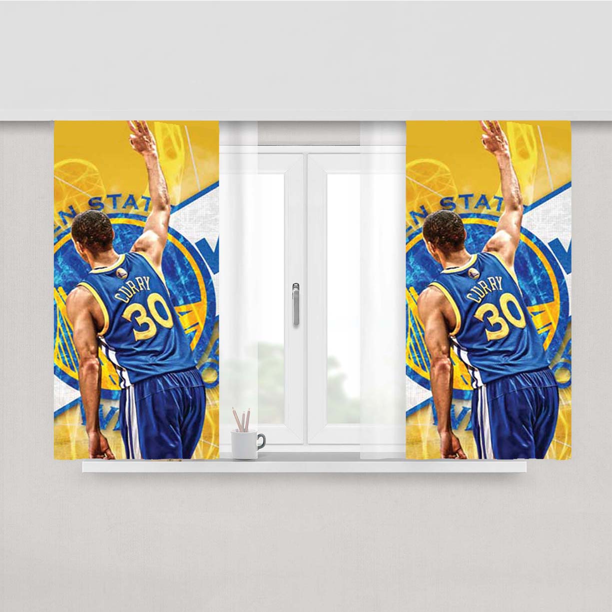 Stephen Curry Orange Peach Skin Window Curtains