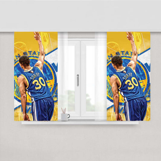 Stephen Curry Orange Peach Skin Window Curtains