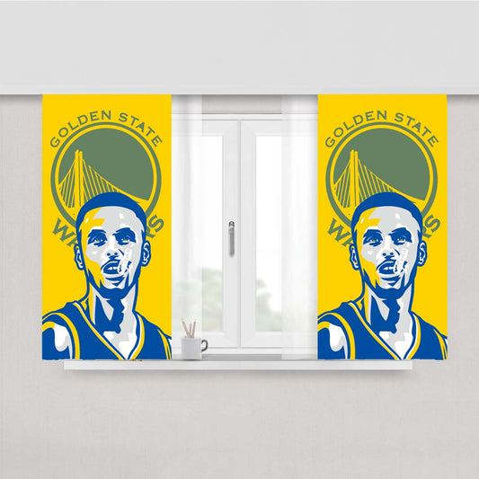 Stephen Curry Passion Illusration Peach Skin Window Curtains