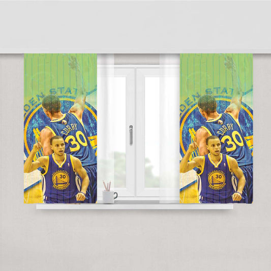 Stephen Curry Pinstripes Overlap Peach Skin Window Curtains
