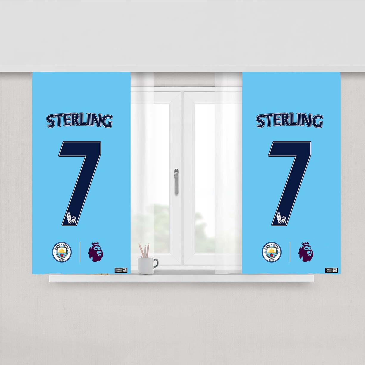 Sterling 7 Manchester City Peach Skin Window Curtains