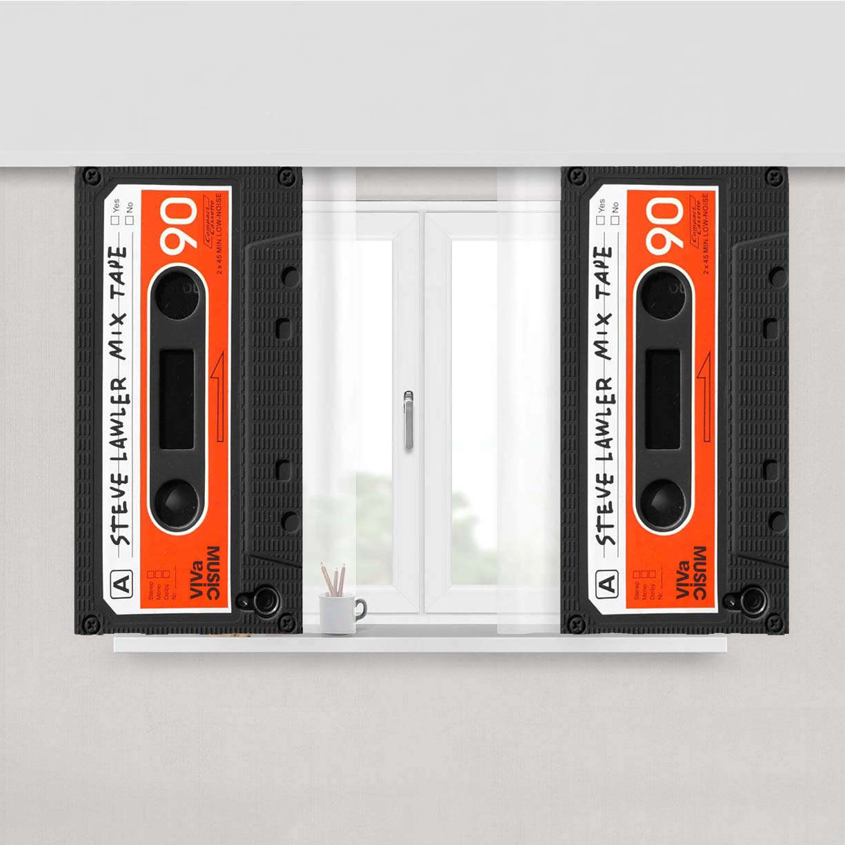 Steve Lawler Mix Tape Peach Skin Window Curtains