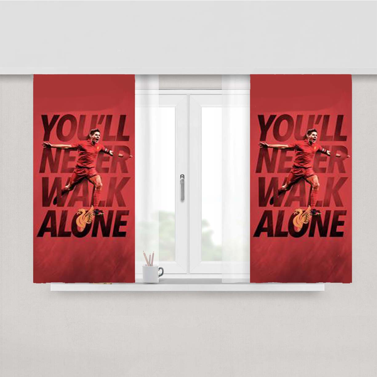 Steven Gerrard Liverpol Peach Skin Window Curtains