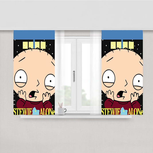 Stewie Alone Family Guy Peach Skin Window Curtains