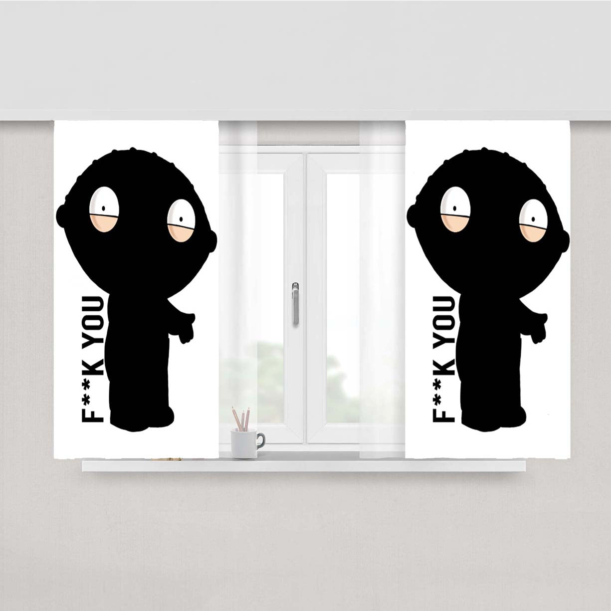 Stewie Griffin Peach Skin Window Curtains