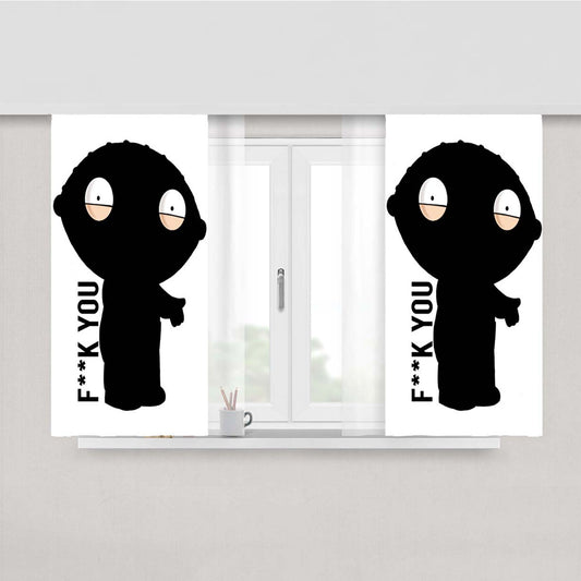 Stewie Griffin Peach Skin Window Curtains