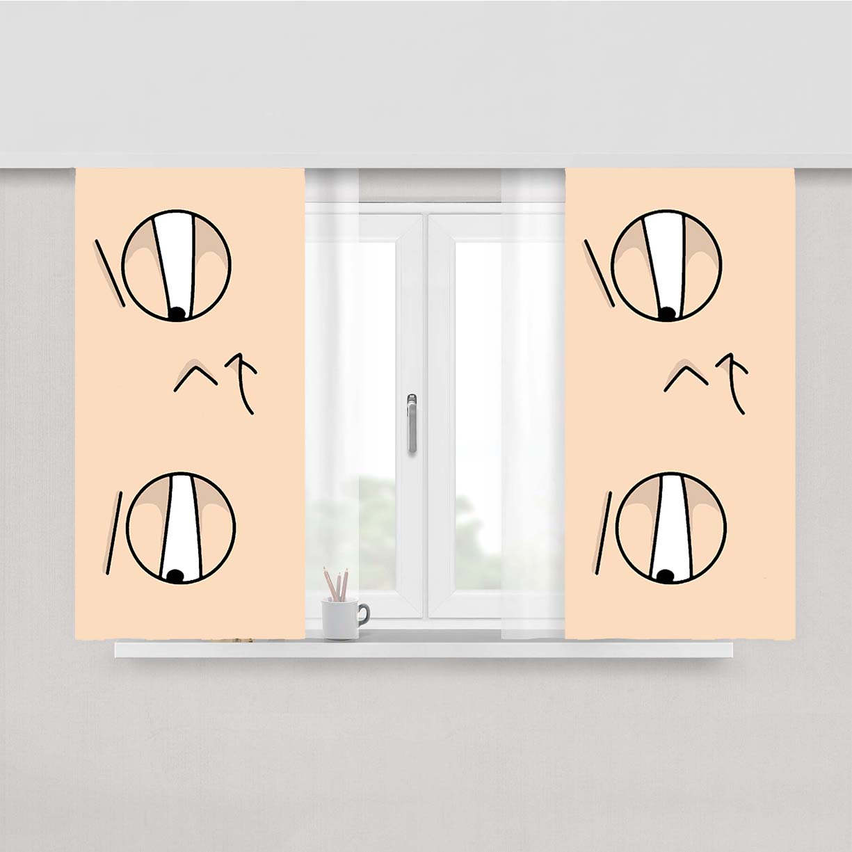 Stewie Griffin Eyes Peach Skin Window Curtains