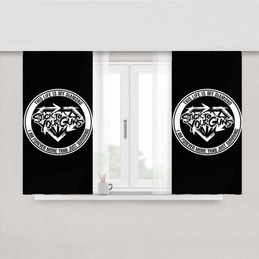Stick To Your Guns Logo Peach Skin Window Curtains