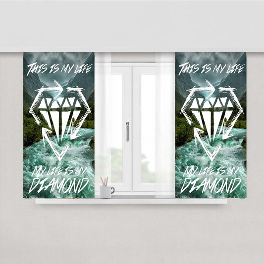 Stick To Your Guns My Life Is My Diamond Peach Skin Window Curtains