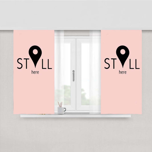 Still Here Pink Peach Skin Window Curtains
