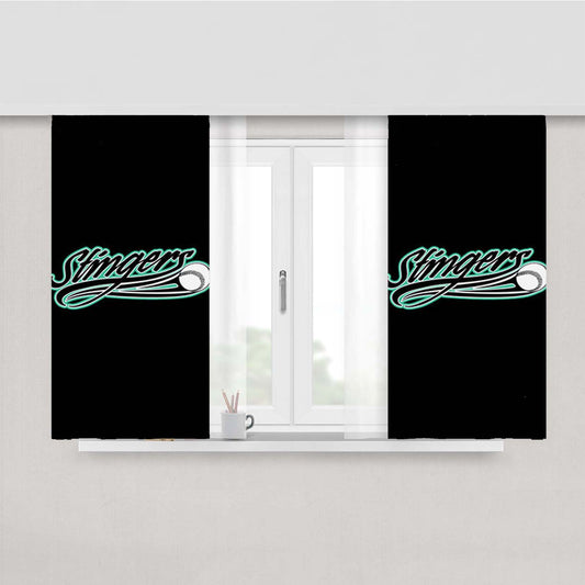 Stingers Baseball Logo Black Peach Skin Window Curtains