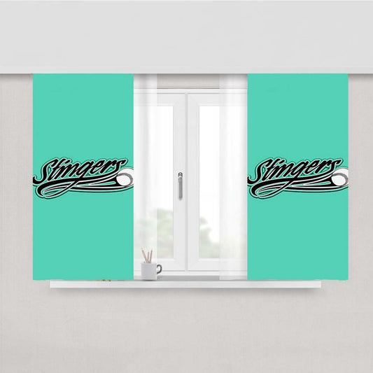 Stingers Baseball Logo Blur Peach Skin Window Curtains