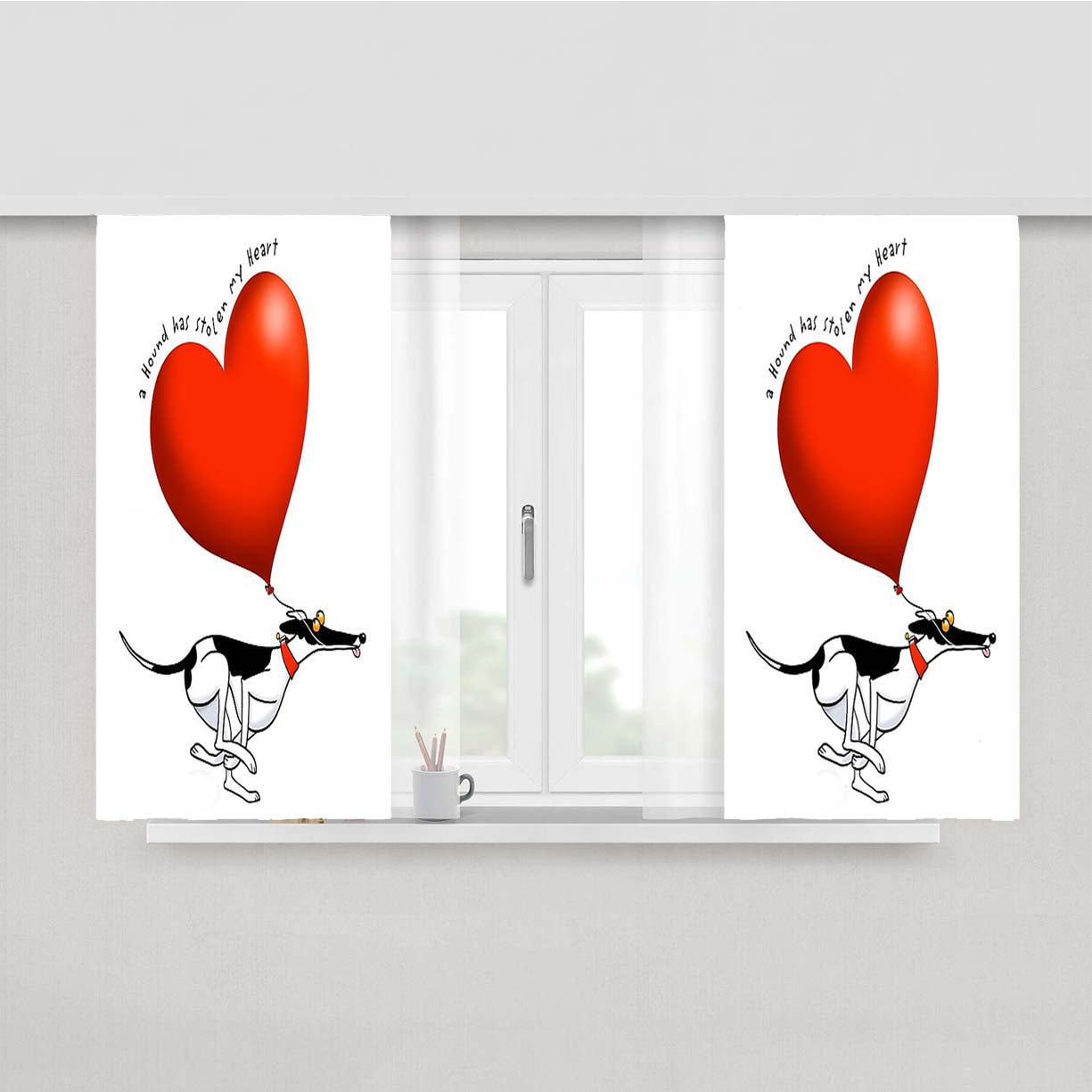 Stolen Heart - Cowhound Peach Skin Window Curtains