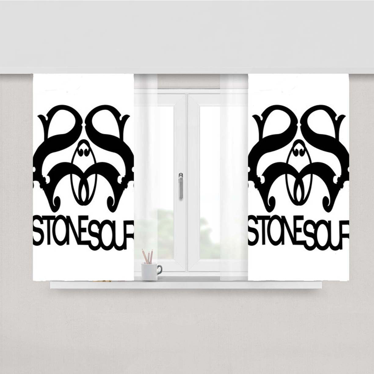 Stone Sour Black Peach Skin Window Curtains