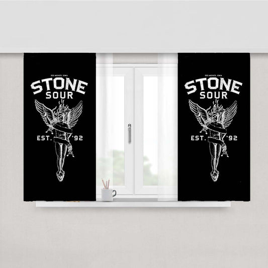 Stone Sour Est92 Logo Peach Skin Window Curtains