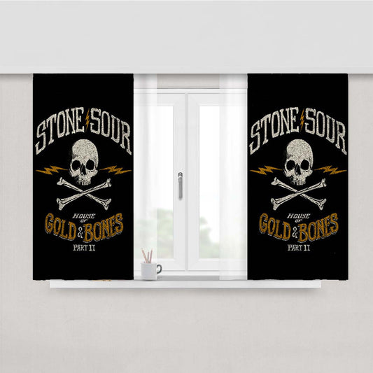 Stone Sour Gold And Bones Partii Peach Skin Window Curtains