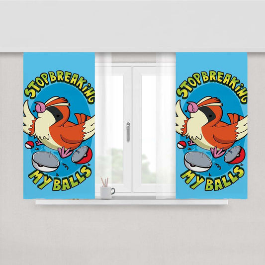 Stop Breaking My Balls Rude Edition Peach Skin Window Curtains
