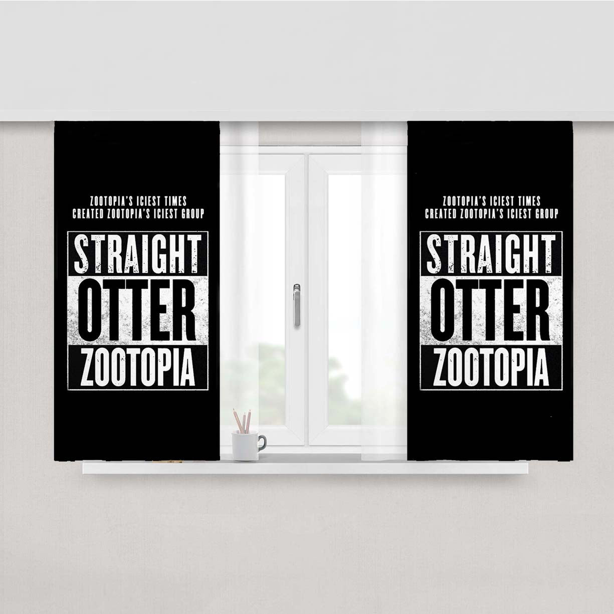 Straight Otter Zootopia Peach Skin Window Curtains