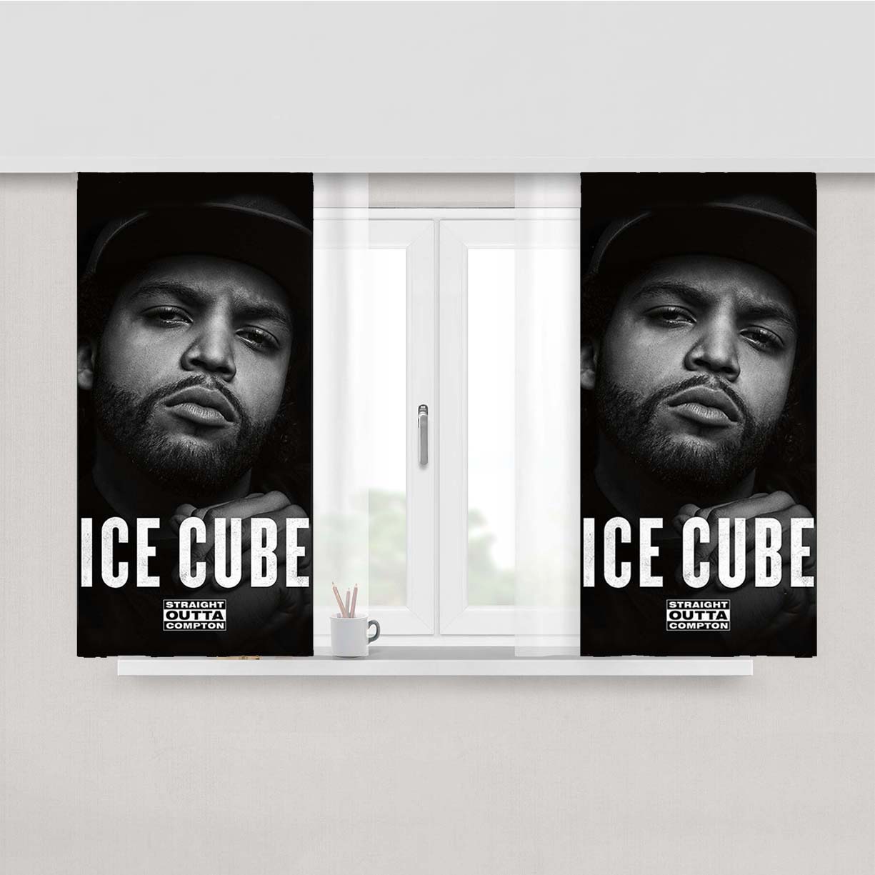 Straight Outta Compton Ice Cube Peach Skin Window Curtains