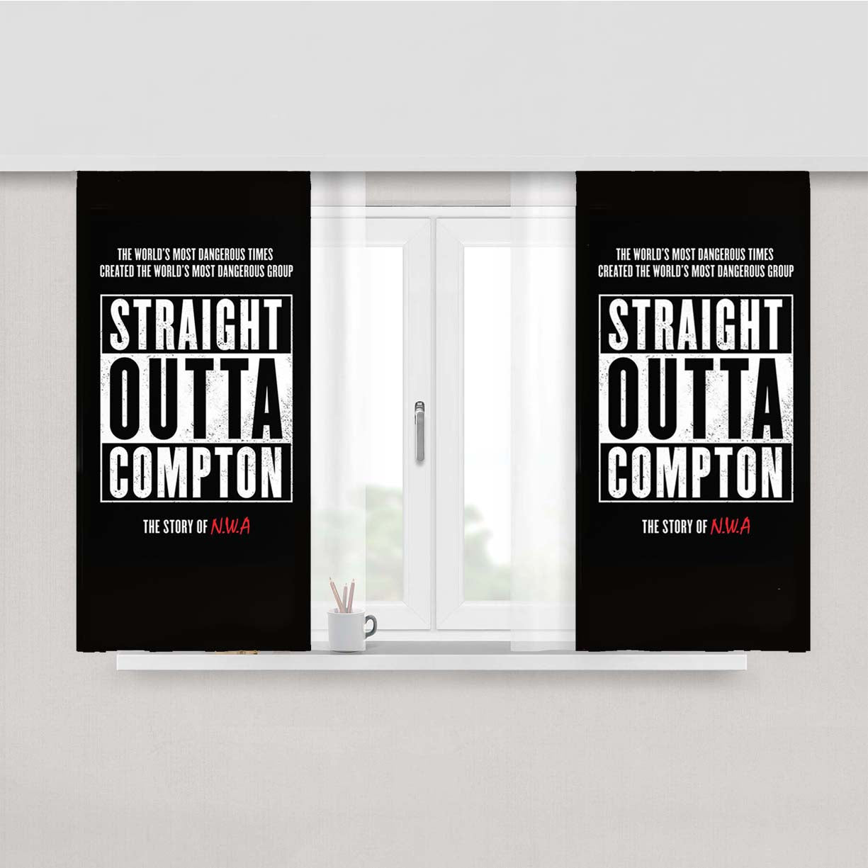 Straight Outta Compton Nwa Peach Skin Window Curtains