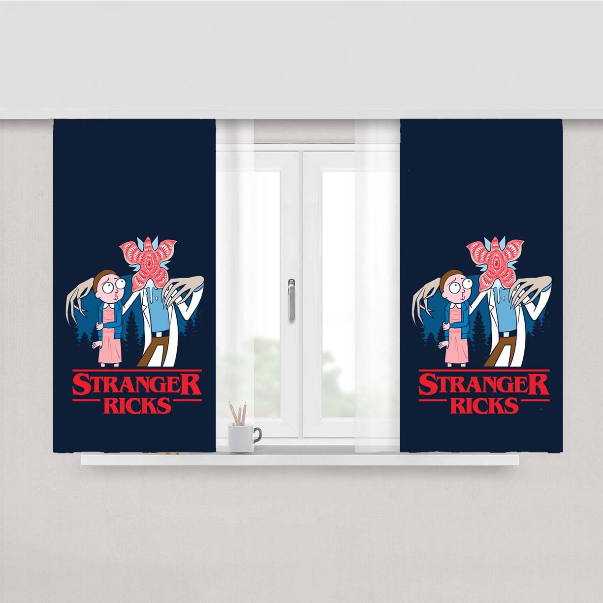 Stranger Ricks Sta Peach Skin Window Curtains