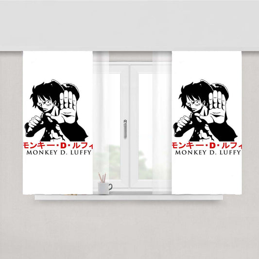 Straw Hat Monkey De Luffy Peach Skin Window Curtains