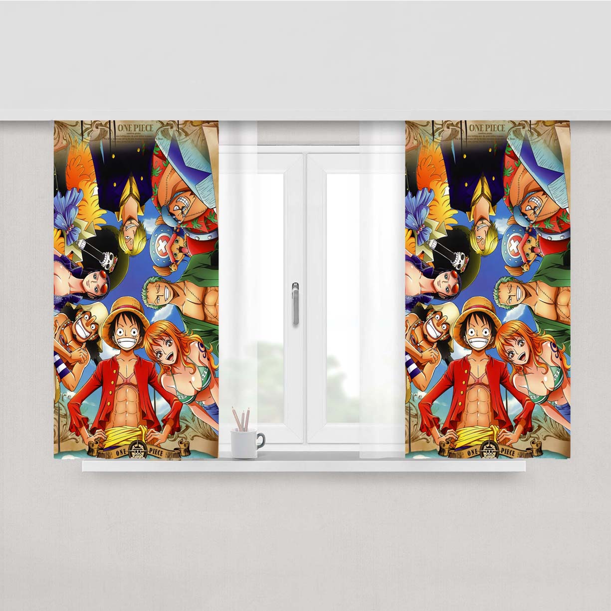 Straw Hat Pirates Peach Skin Window Curtains