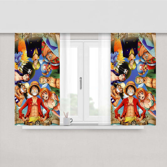 Straw Hat Pirates Peach Skin Window Curtains