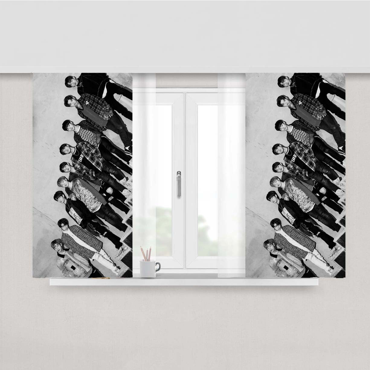 Stray Kids Wallpaper Peach Skin Window Curtains