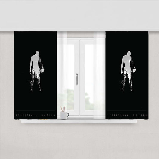 Streetball Nation Peach Skin Window Curtains