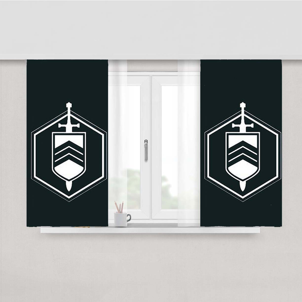 Strike Destiny Logo Peach Skin Window Curtains
