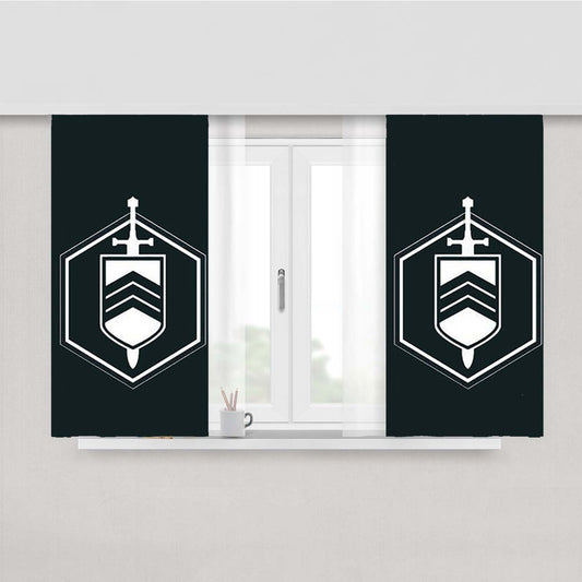 Strike Destiny Logo Peach Skin Window Curtains