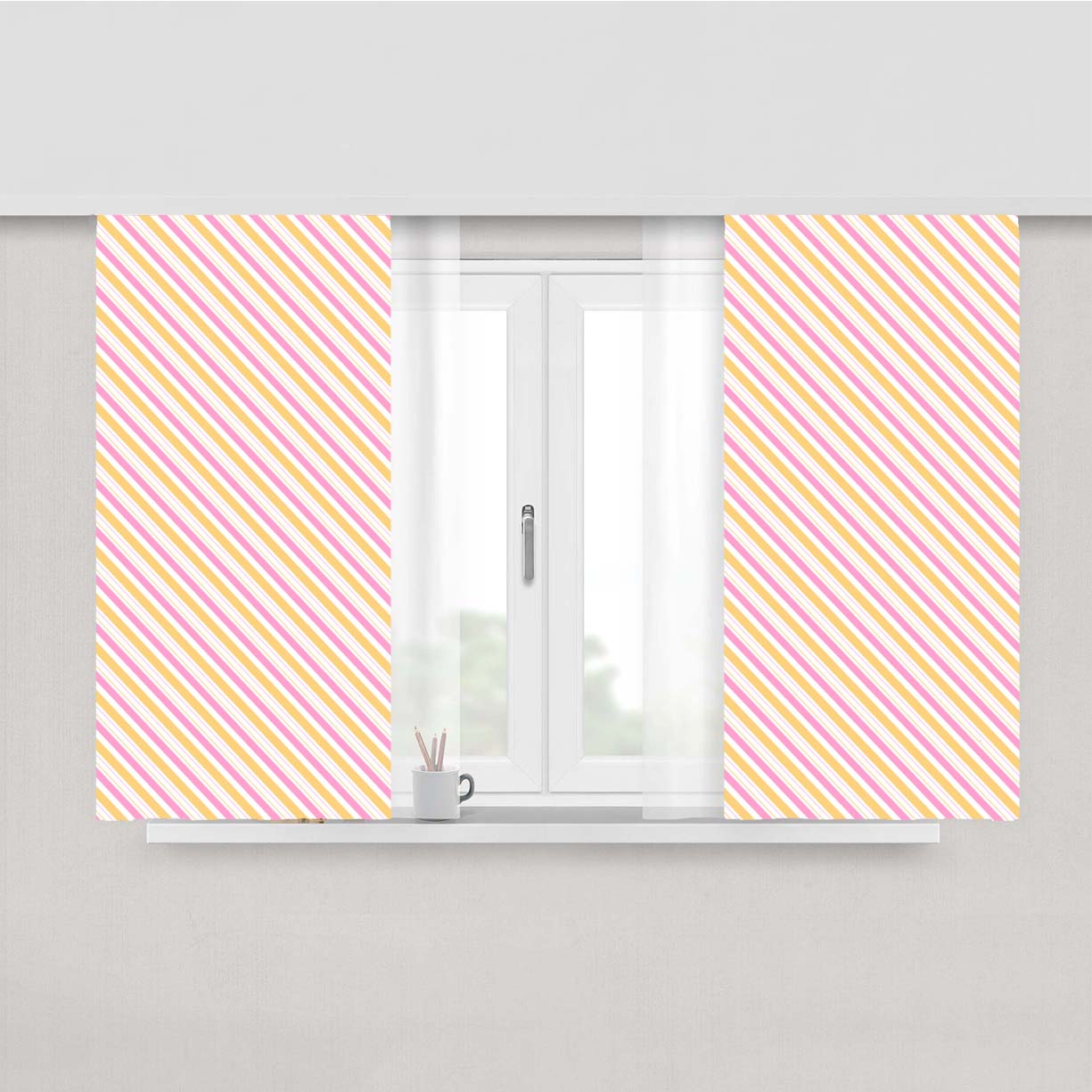 Stripe Peach Skin Window Curtains