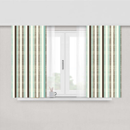 Stripe Plain Peach Skin Window Curtains