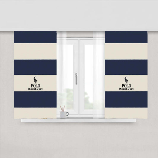 Stripe Polo Ralph Lauren Peach Skin Window Curtains