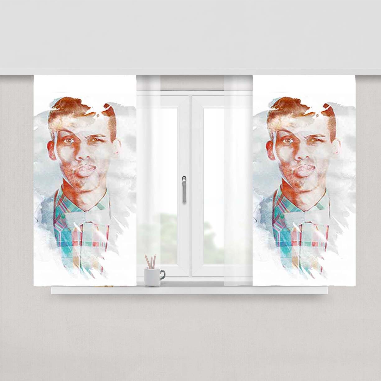 Stromae Music Pop People Peach Skin Window Curtains