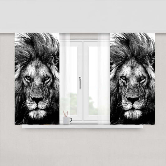 Strongest Lion King Vintage Peach Skin Window Curtains