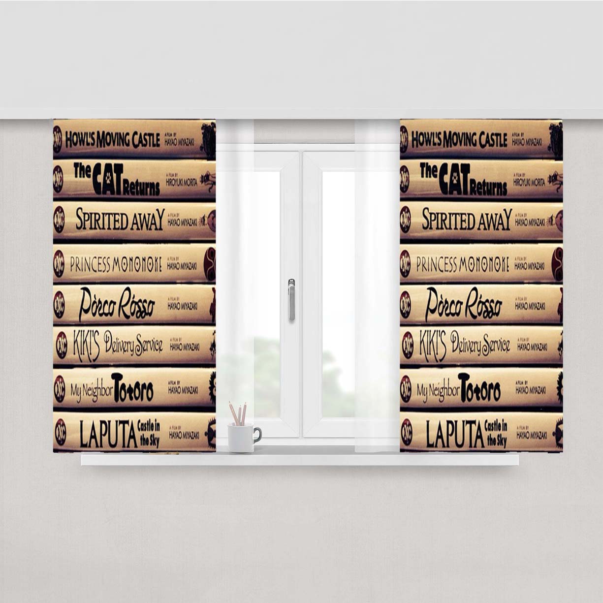 Studio Ghilbli Books Peach Skin Window Curtains