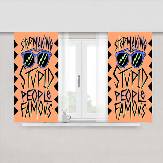 Stupid People Famous Peach Skin Window Curtains