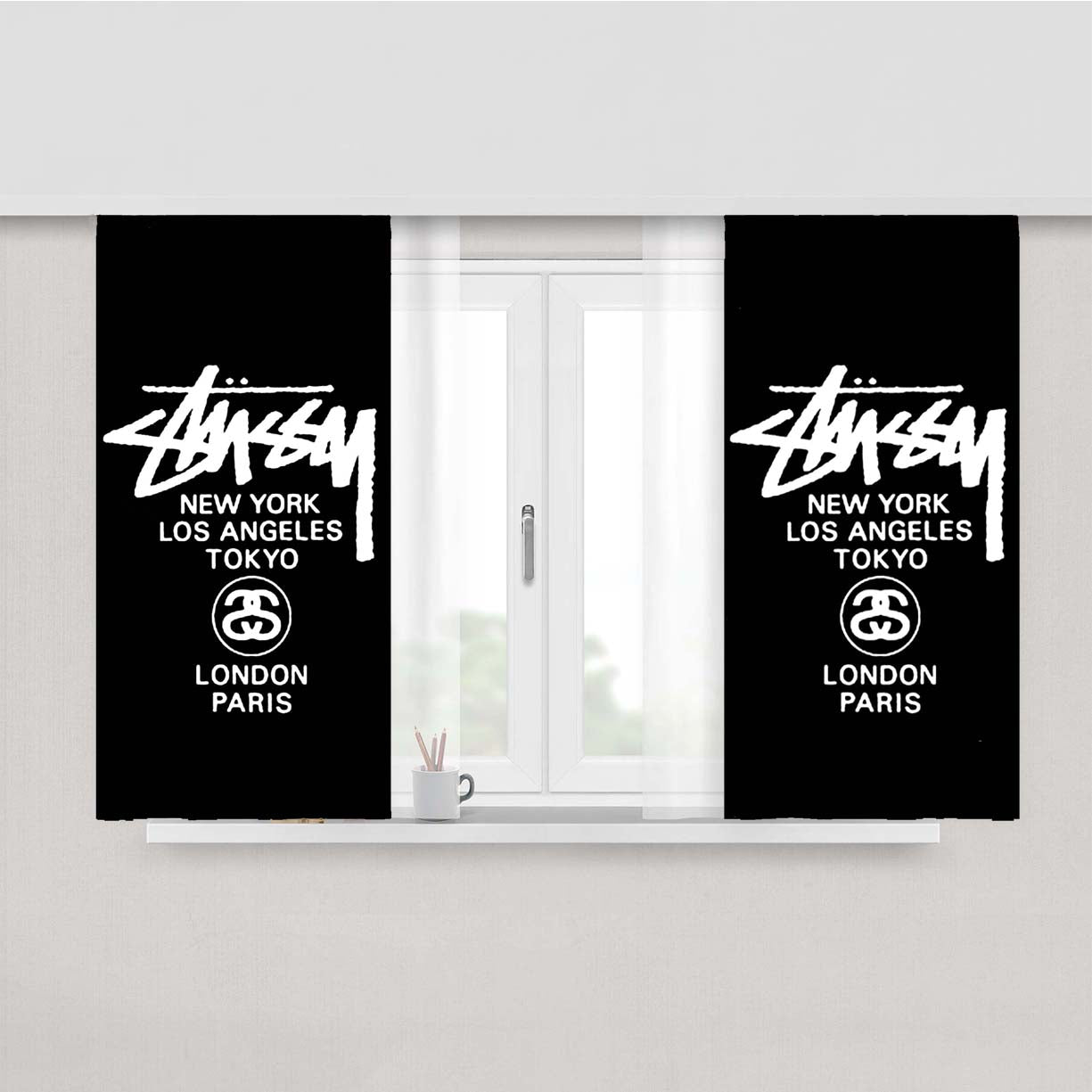 Stussy Peach Skin Window Curtains